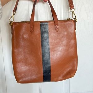 Madewell Zip Top Crossbody Tote English Saddle